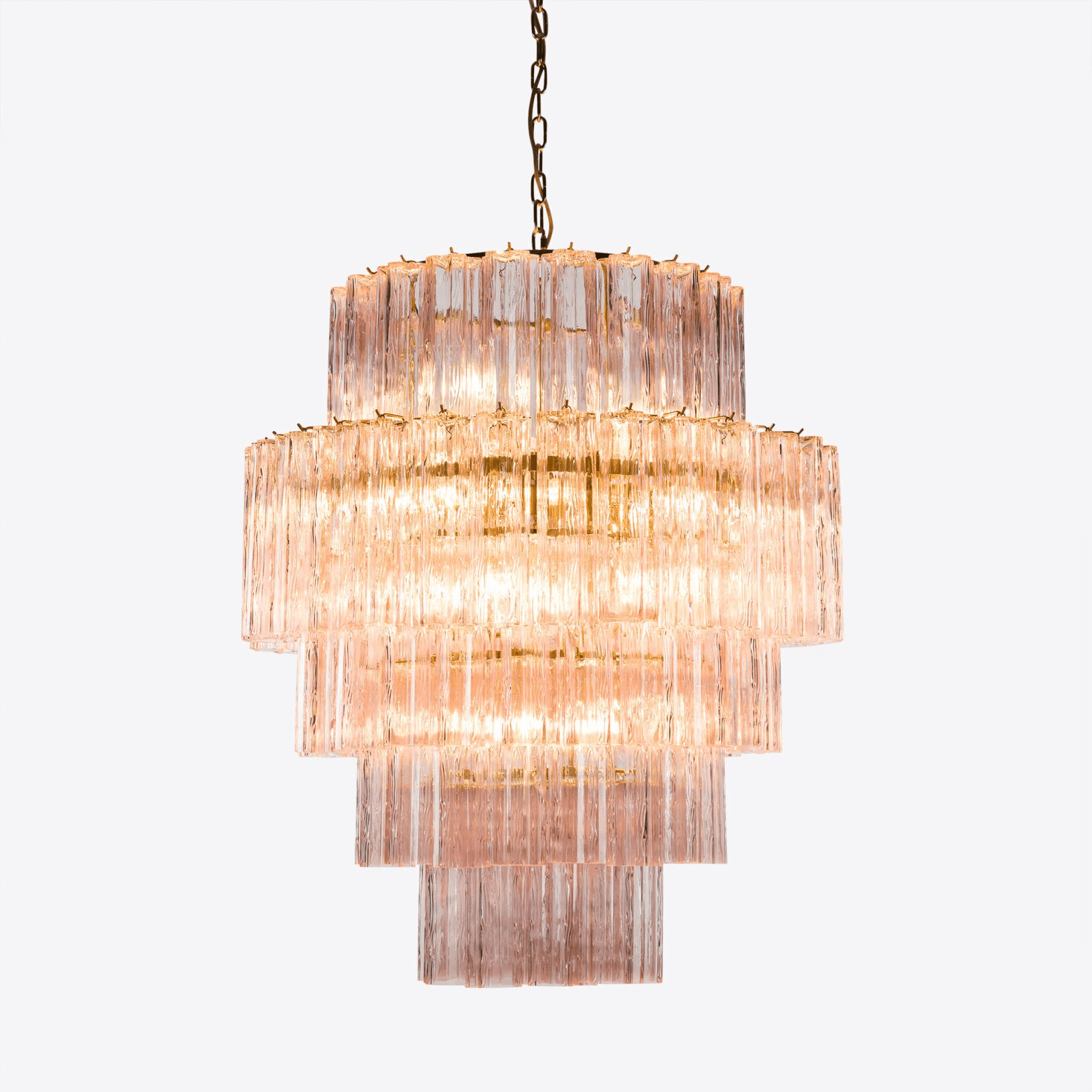Aurora Chandelier Pink Prism Glass Layered Elegant - Neutralighting