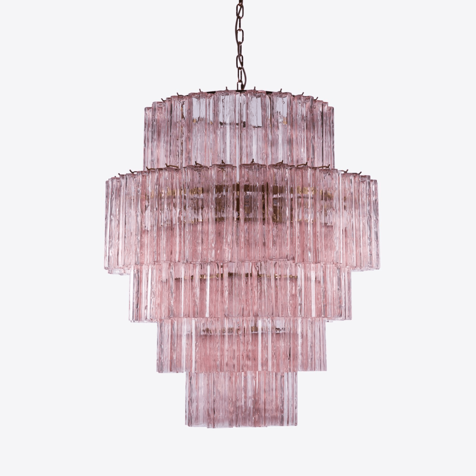 Aurora Chandelier Pink Prism Glass Layered Elegant - Neutralighting