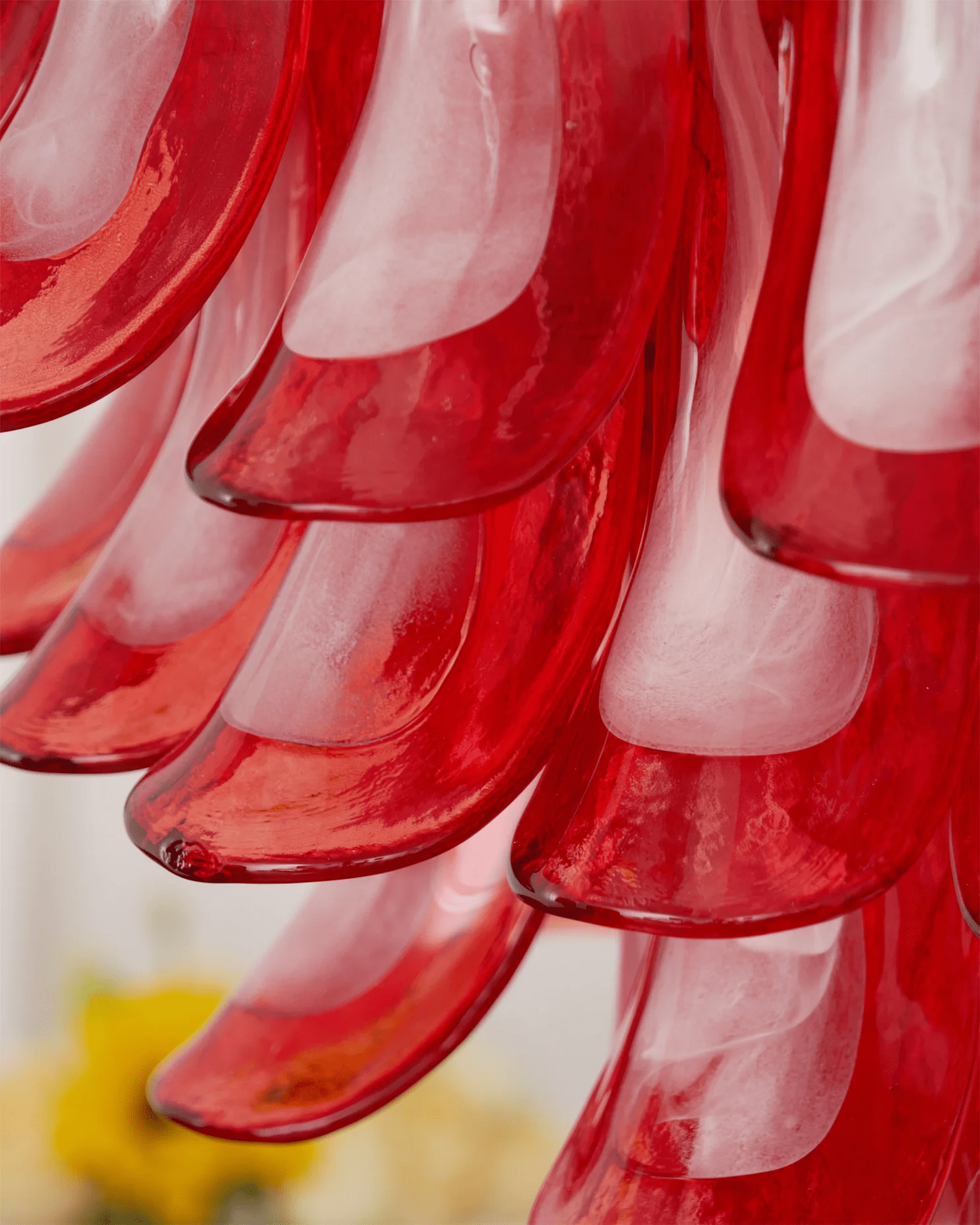 Aurora Chandelier Crimson Murano Glass Petals Layered Vintage - Neutralighting