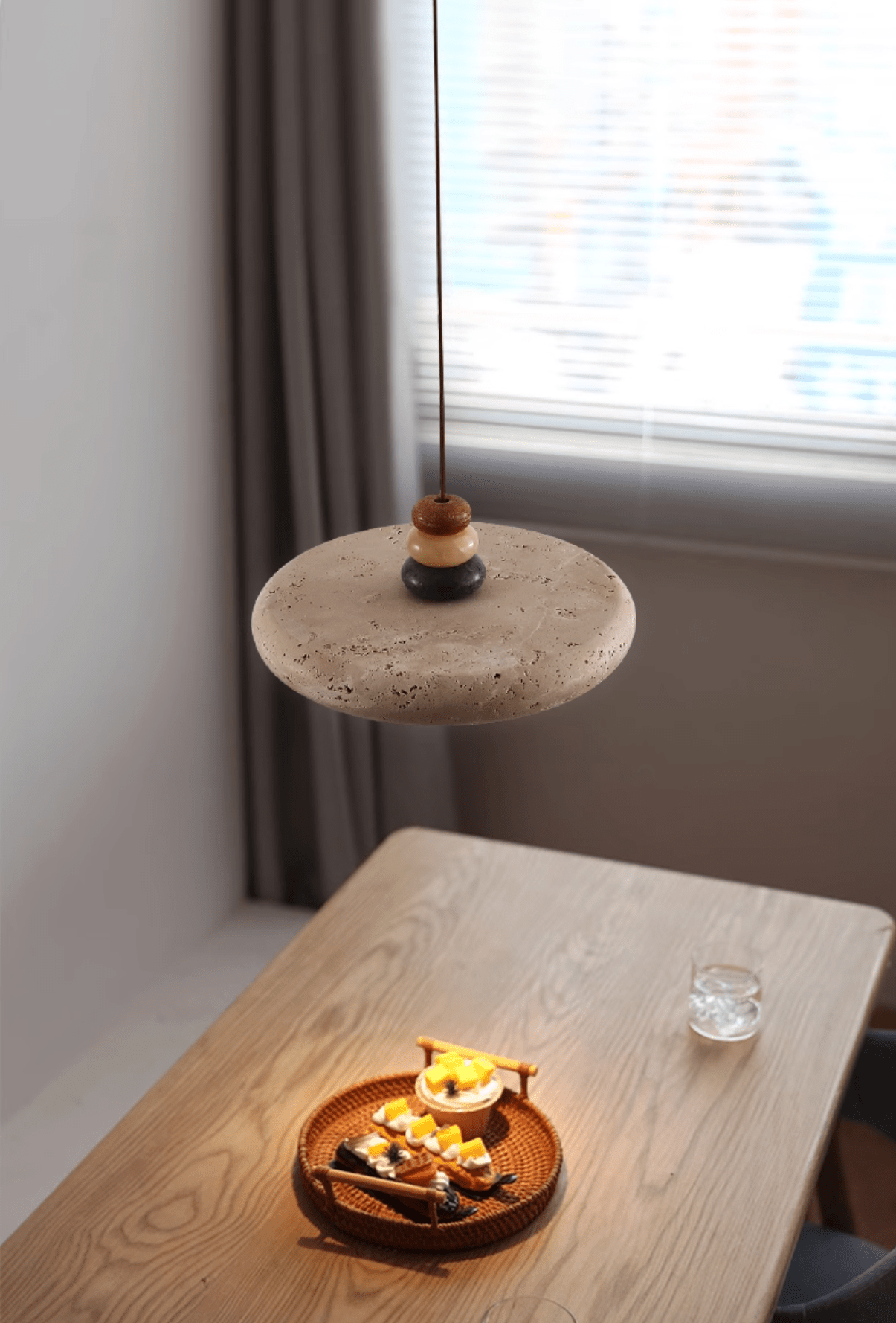 Cuvarora Disc Travertine Pendant Light - Neutralighting