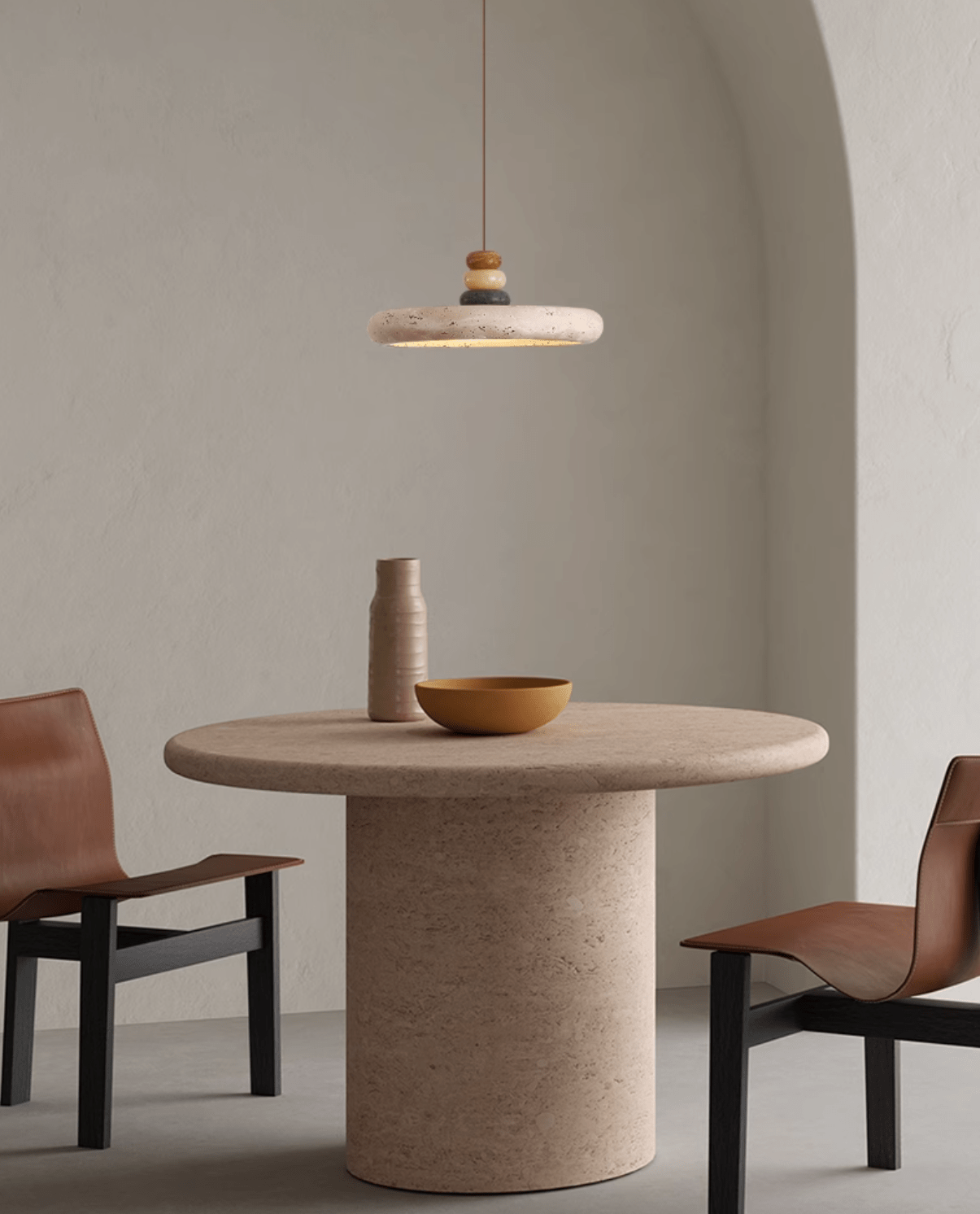 Cuvarora Disc Travertine Pendant Light - Neutralighting