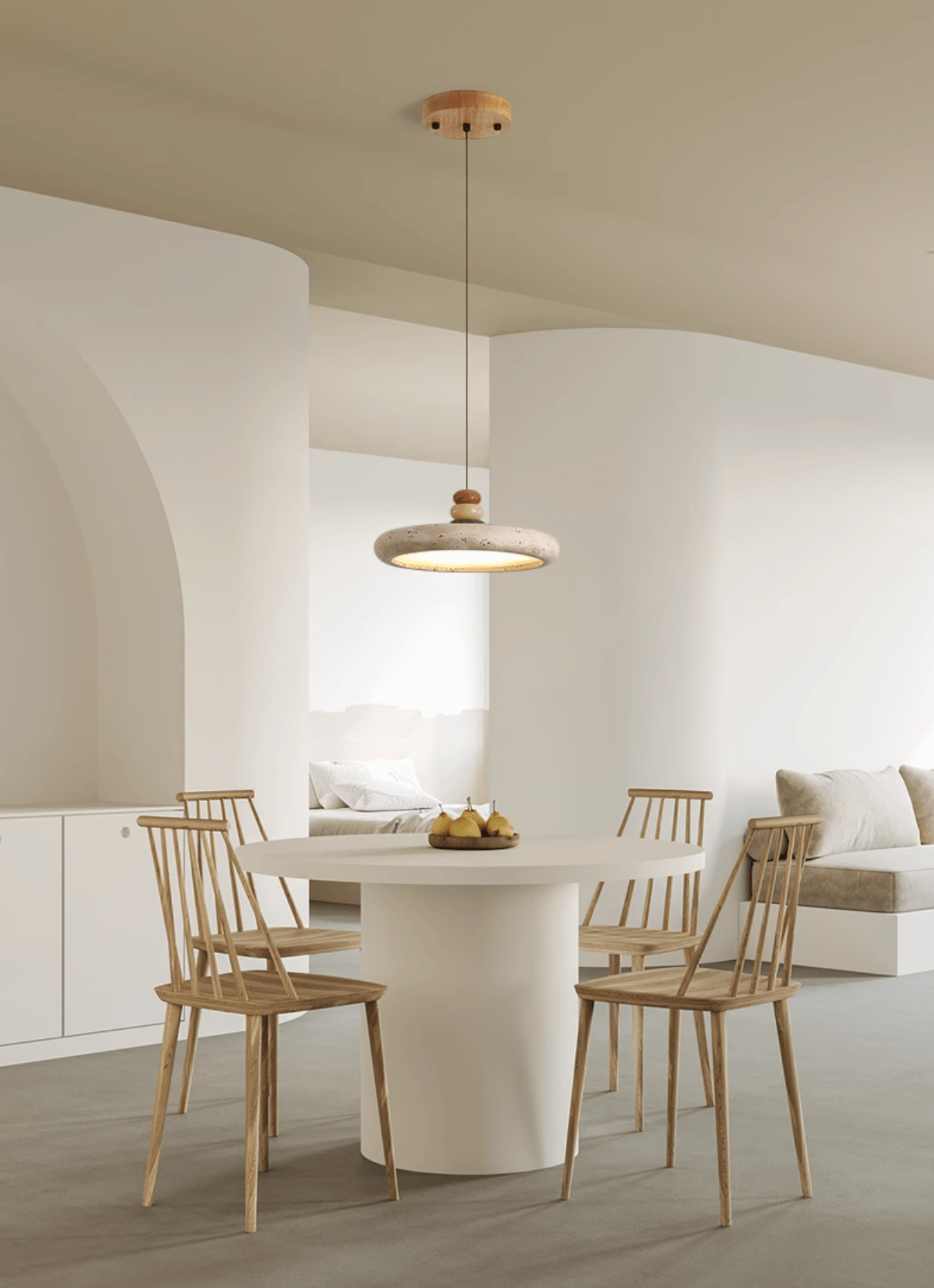 Cuvarora Disc Travertine Pendant Light - Neutralighting