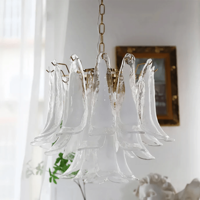 Aurora Chandelier Murano Glass Petals Vintage - Blowlighting