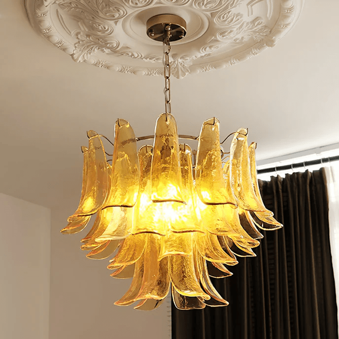 Aurora Chandelier Murano Glass Petals Vintage - Blowlighting