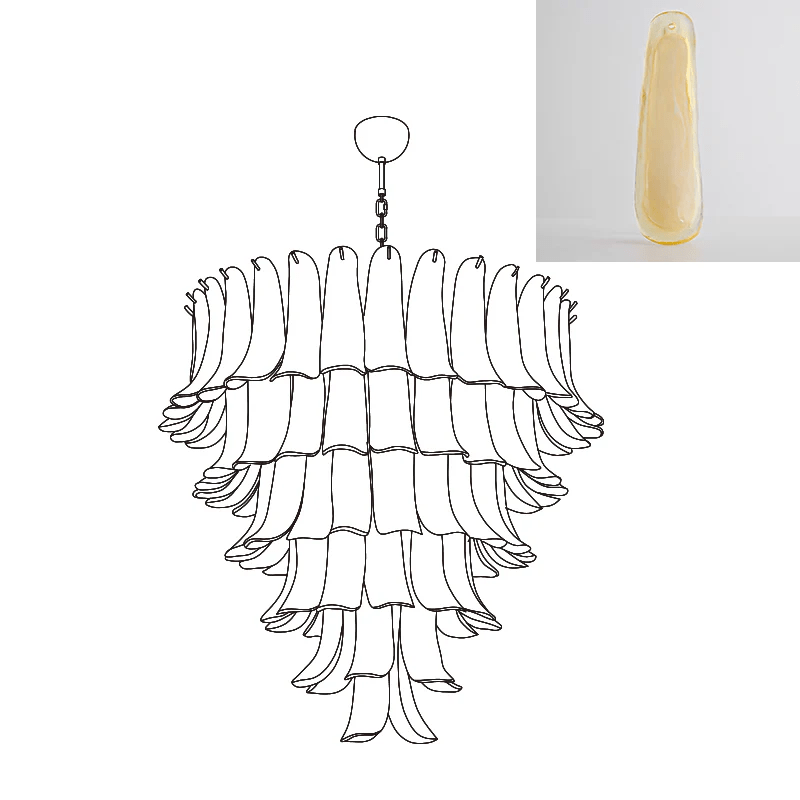 Aurora Chandelier Murano Glass Petals Vintage - Blowlighting