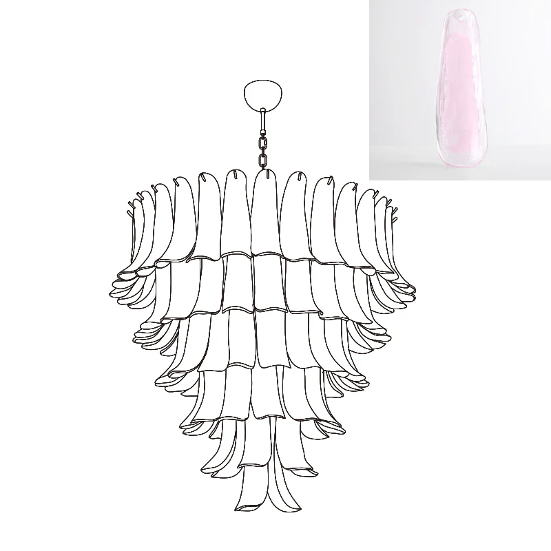 Aurora Chandelier Murano Glass Petals Vintage - Blowlighting