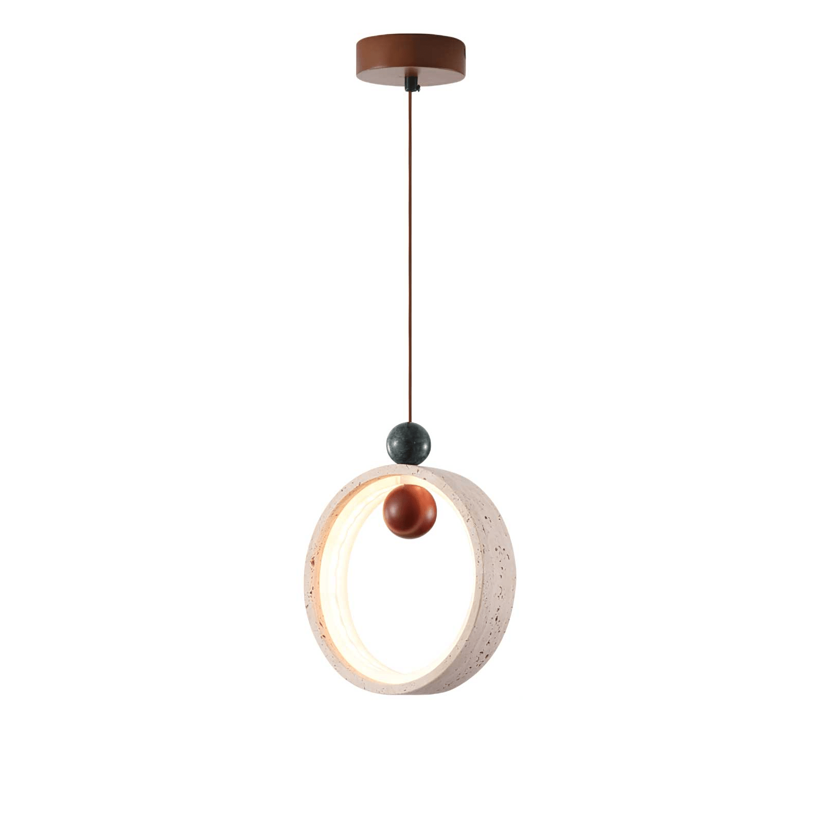 Vovinyra Circular Travertine Pendant Light - Neutralighting