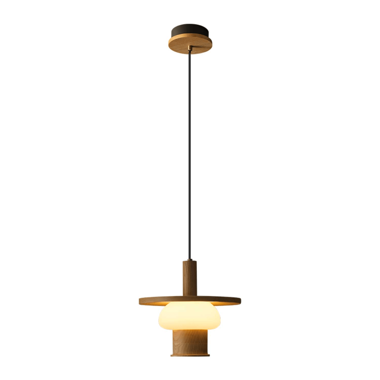 Zephaan Klassische Pendelleuchte aus Glas und Holz-Letslighting