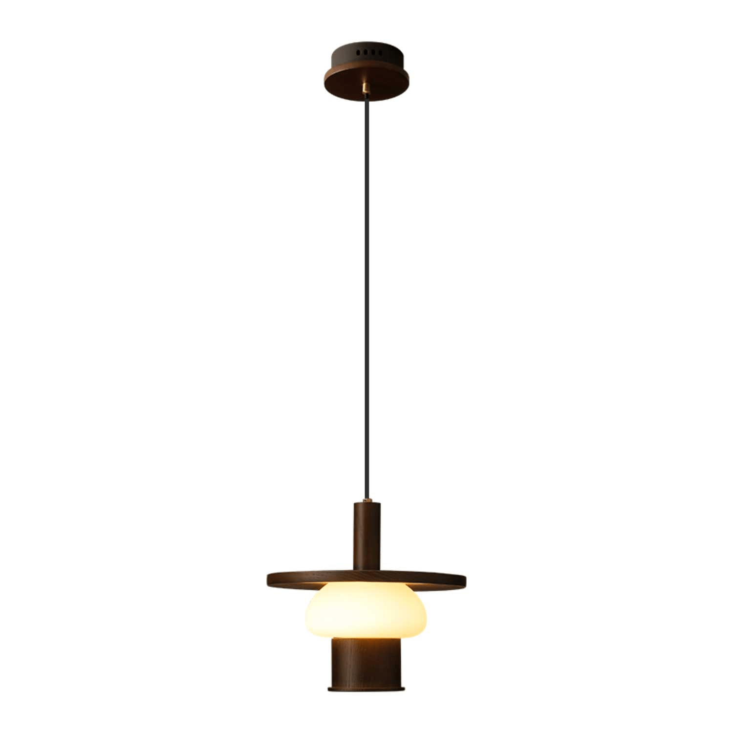 Zephaan Klassische Pendelleuchte aus Glas und Holz-Letslighting