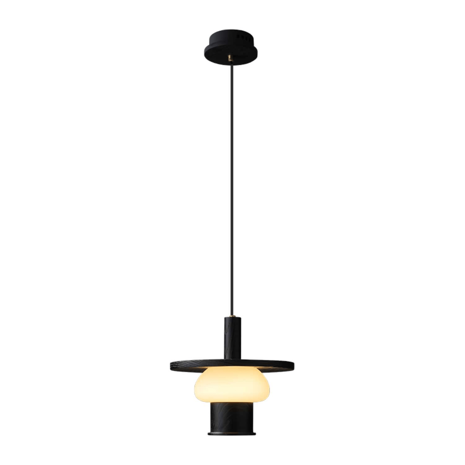 Zephaan Klassische Pendelleuchte aus Glas und Holz-Letslighting