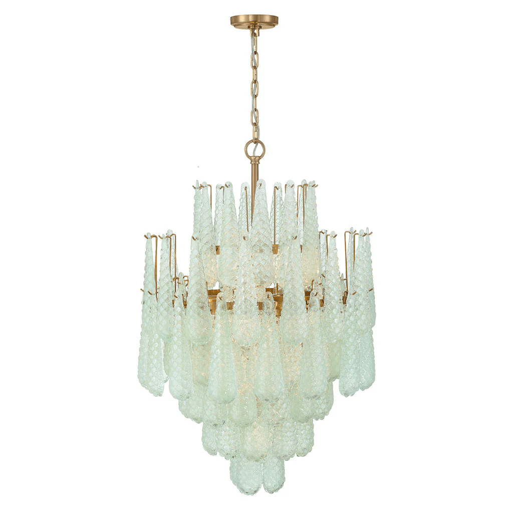Aurora Chandelier Drop Textured Glass Elegant - Neutralighting