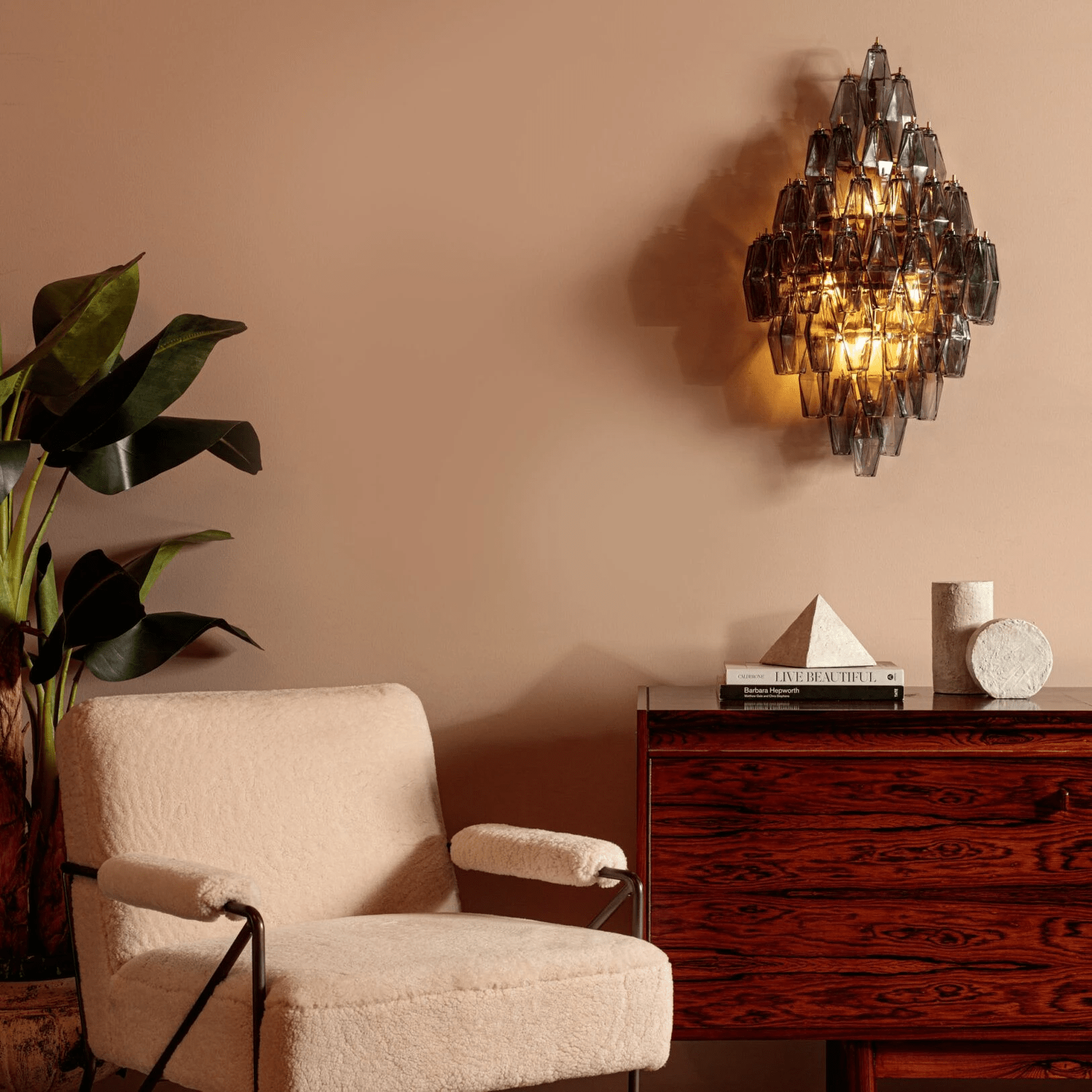 Aurora Wall Light Amber Diamond Polyhedron Vintage - Neutralighting