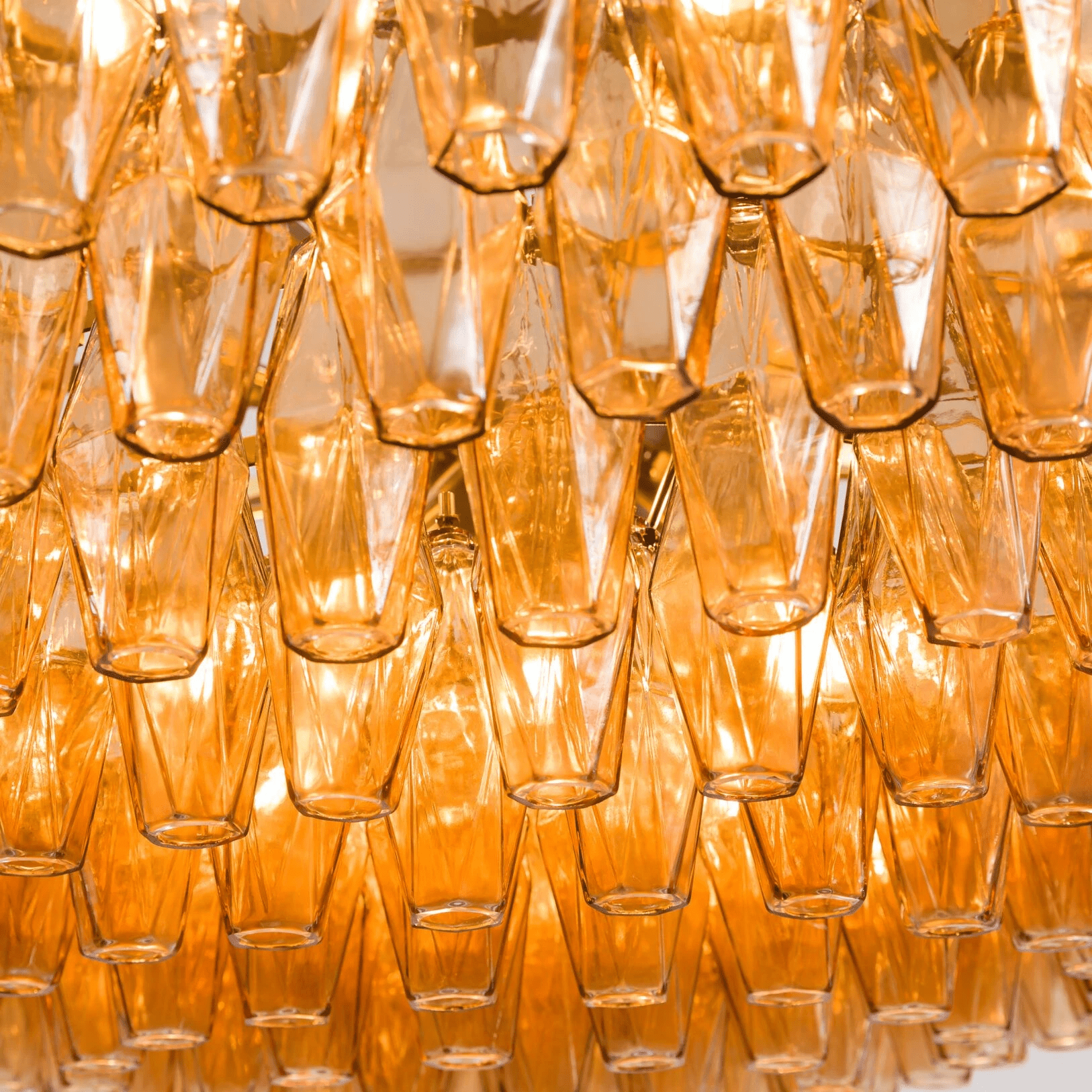 Aurora Chandelier Tiered Amber Glass Vintage - Neutralighting