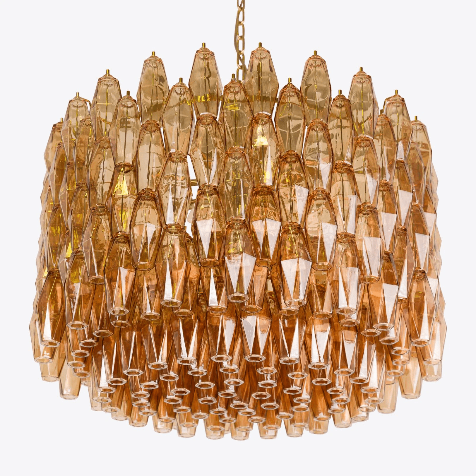 Aurora Chandelier Drum Amber Glass Elegant - Neutralighting