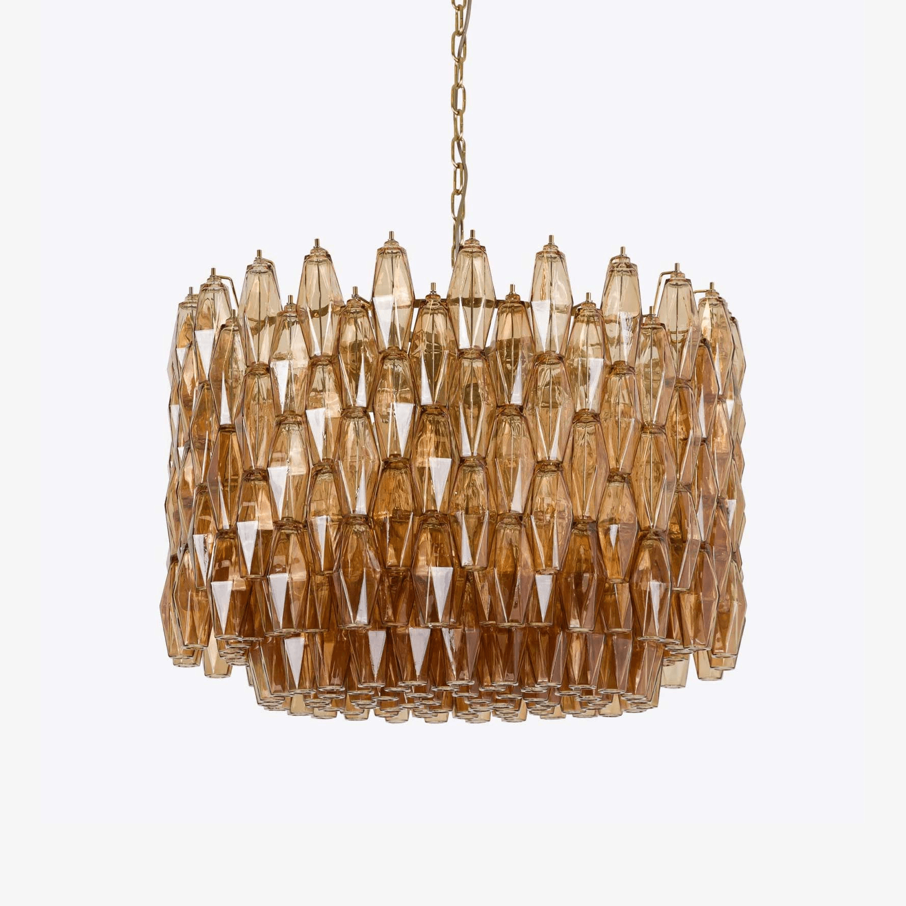 Aurora Chandelier Drum Amber Glass Elegant - Neutralighting