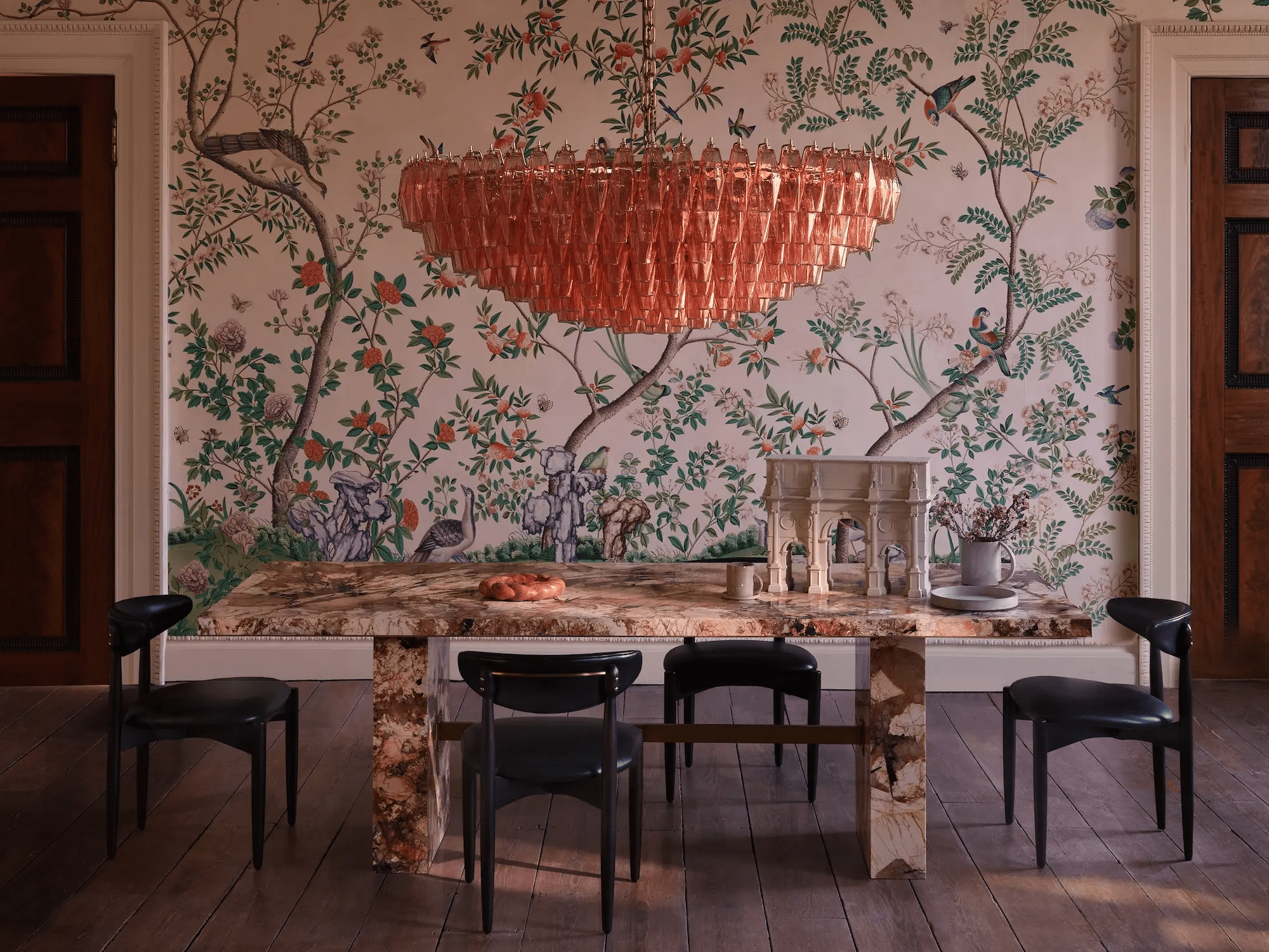 Aurora Chandelier Tiered Amber Glass Vintage - Neutralighting