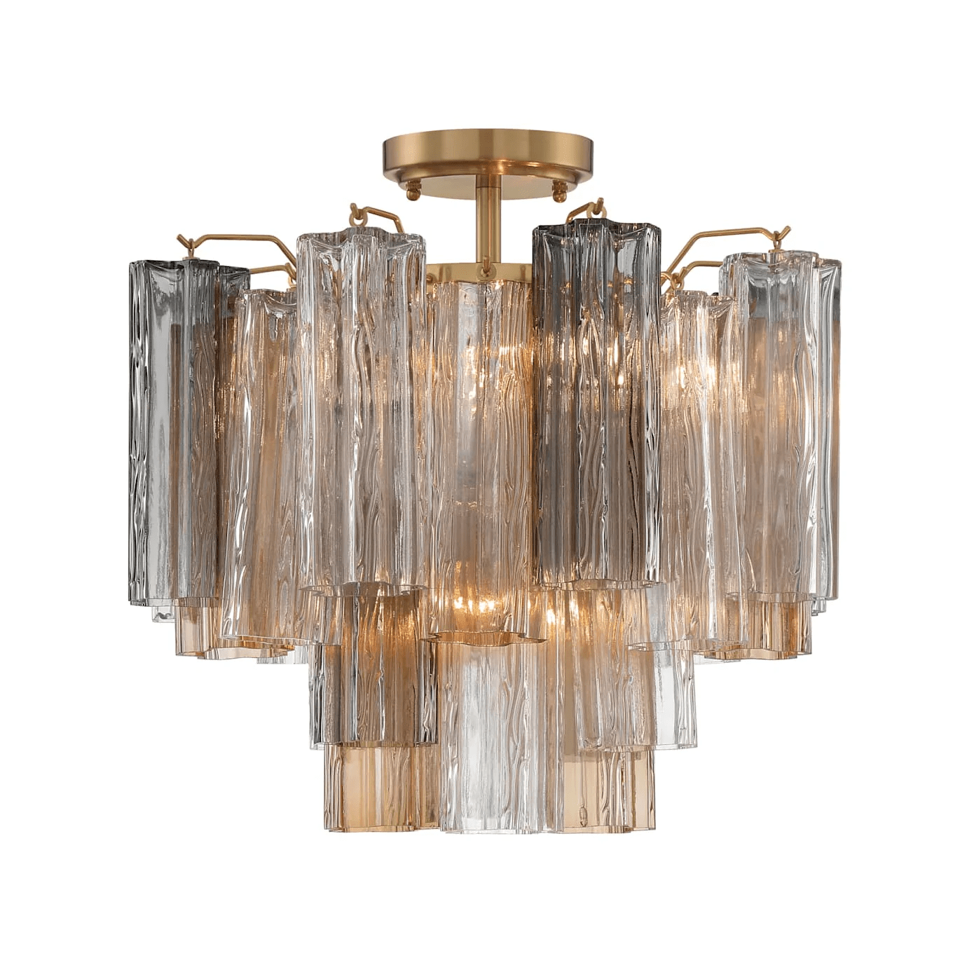 Aurora Ceiling Lamp Clear Murano Glass Tubular Handblown - Neutralighting
