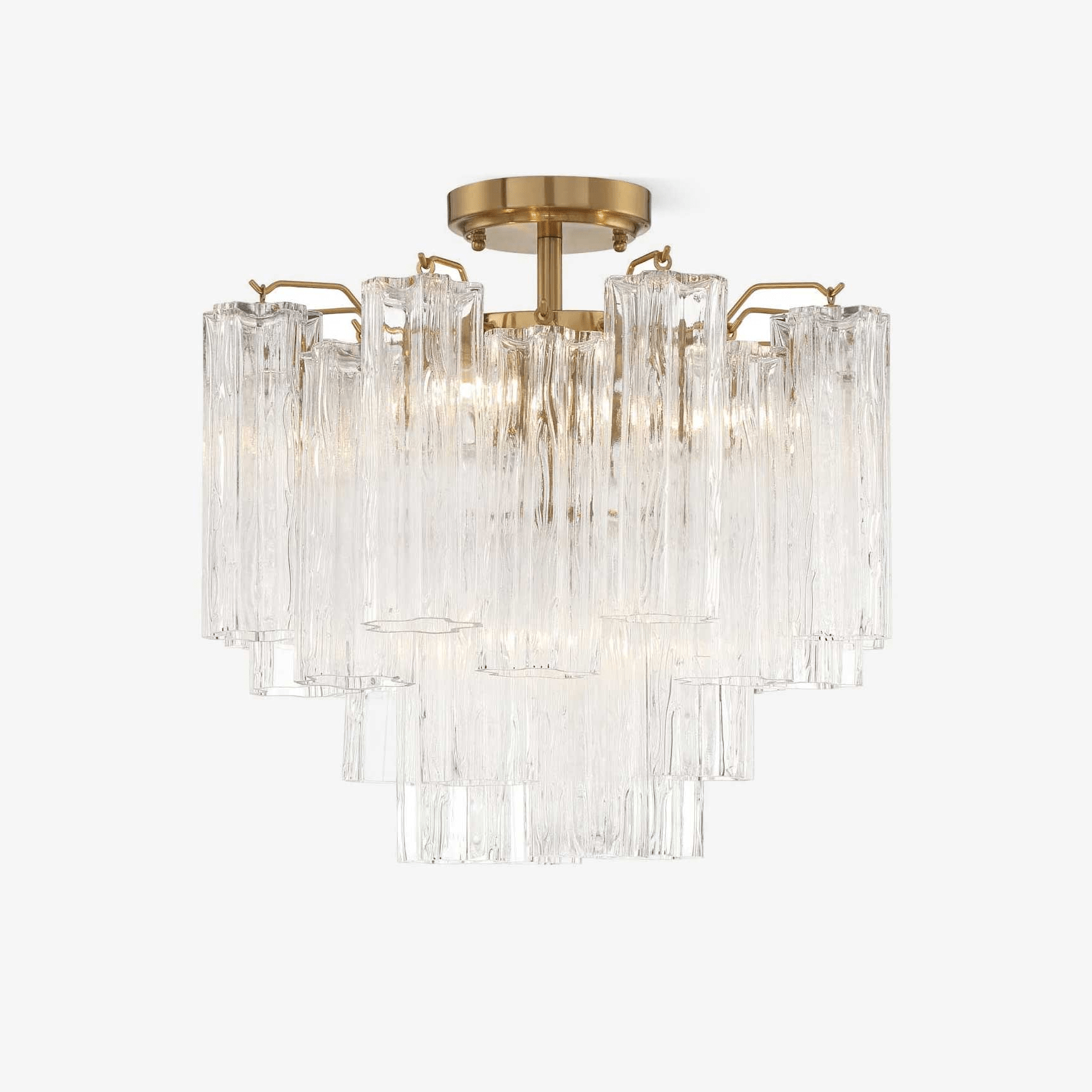 Aurora Ceiling Lamp Clear Murano Glass Tubular Handblown - Neutralighting