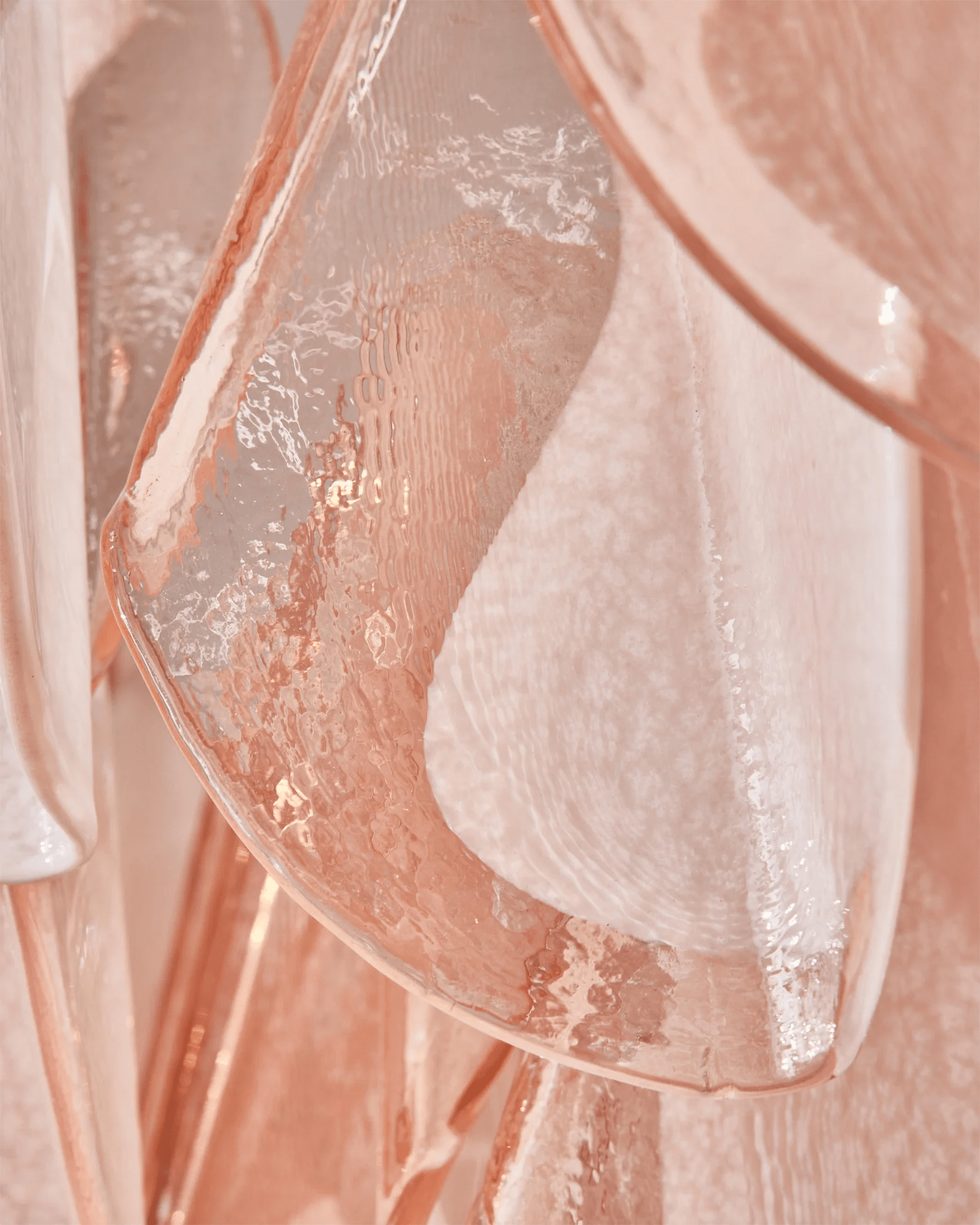 Aurora Chandelier Amber Murano Glass Oval Drops Layered - Neutralighting