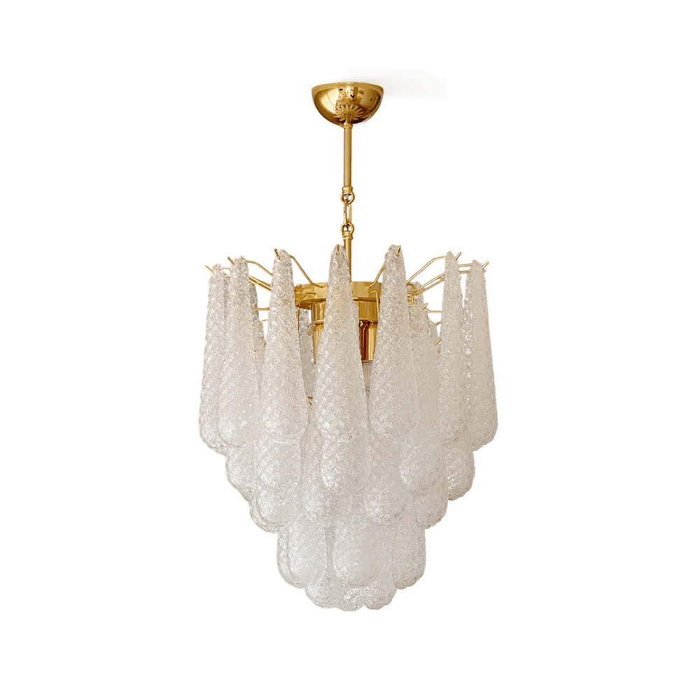 Aurora Chandelier Murano Glass Drops Frosted Teardrop - Neutralighting