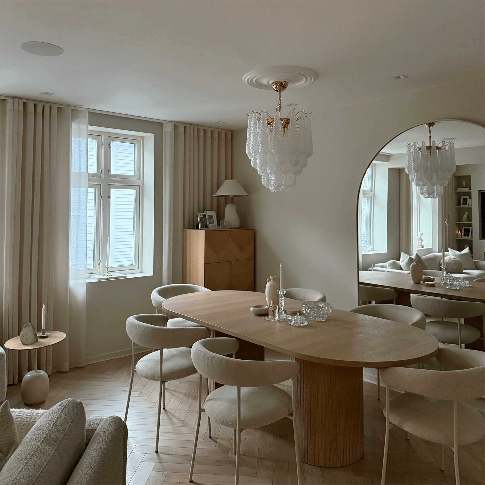 Aurora Chandelier Murano Glass Drops Frosted Teardrop - Neutralighting