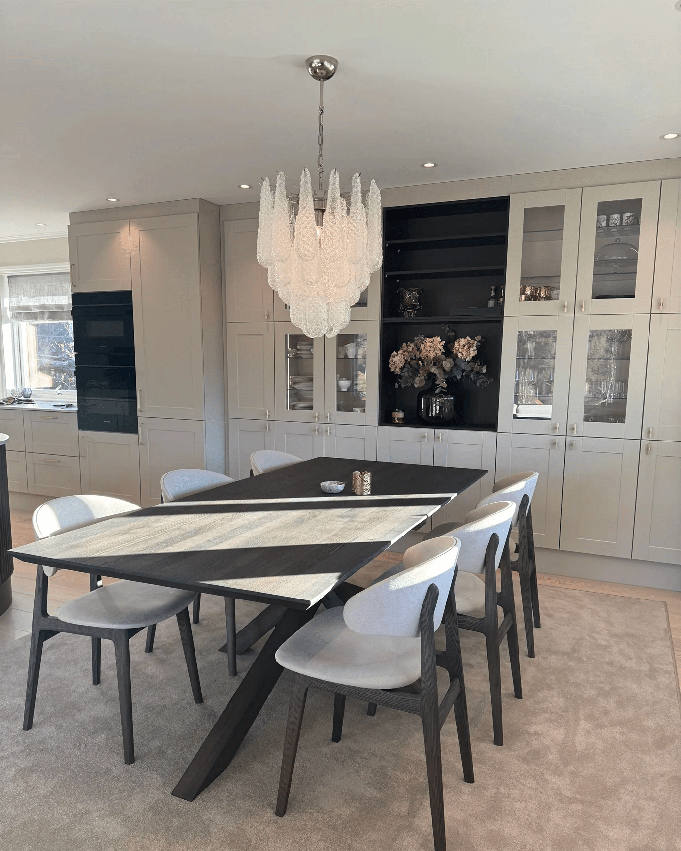 Aurora Chandelier Murano Glass Drops Frosted Teardrop - Neutralighting