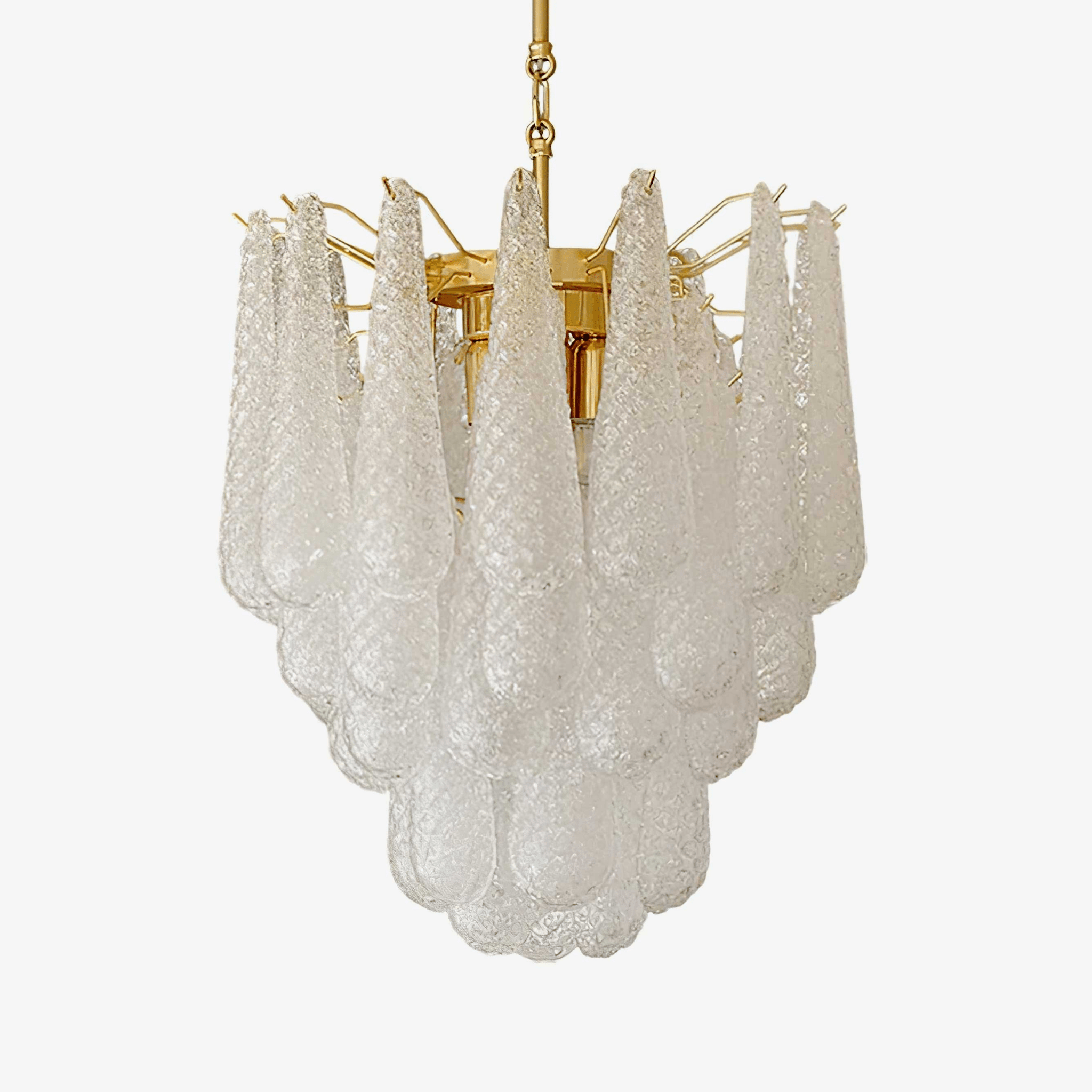 Aurora Chandelier Murano Glass Drops Frosted Teardrop - Neutralighting