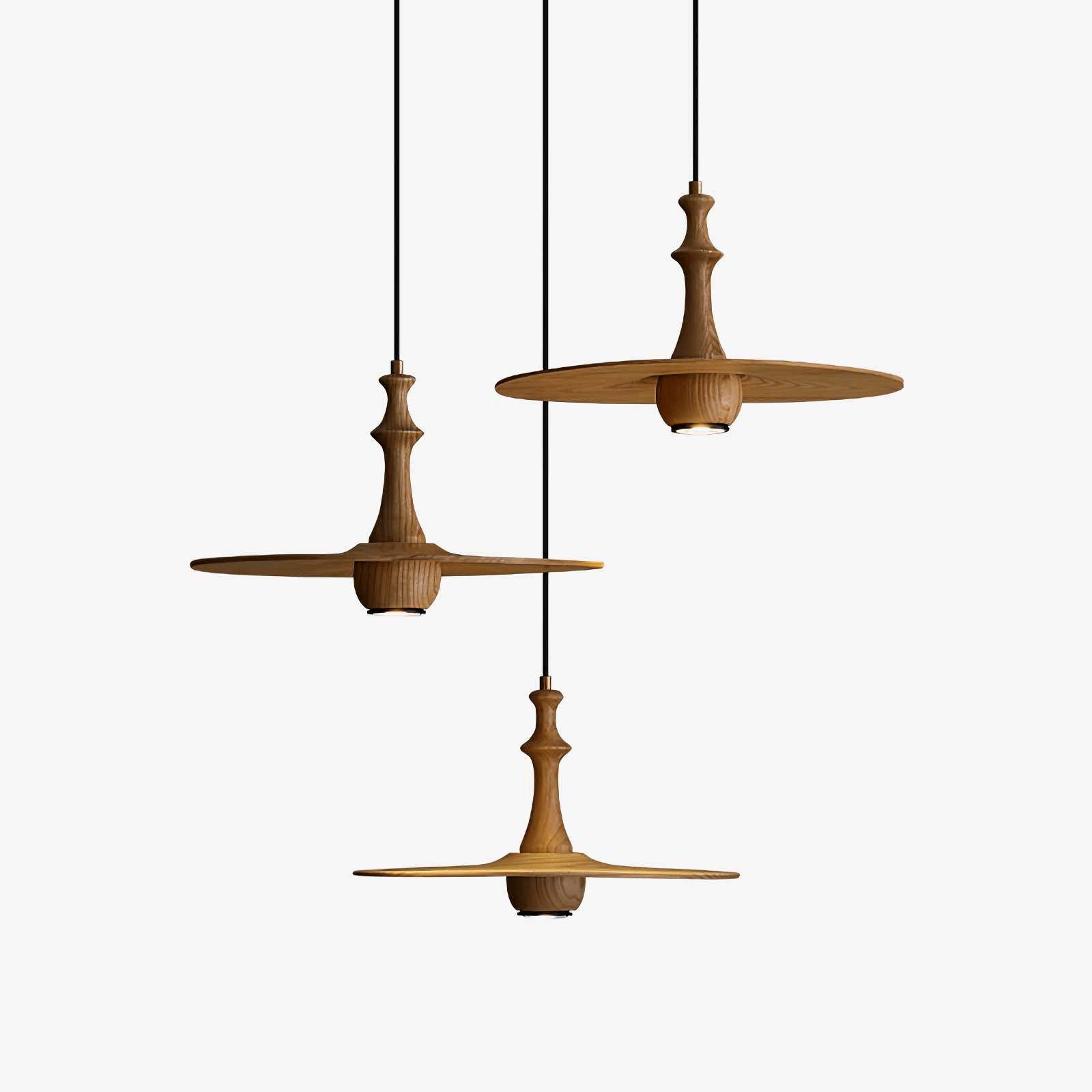 Spindle Pendelleuchte Spin aus Holz-Letslighting