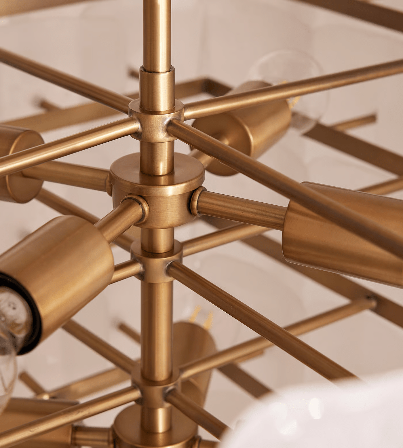 Aurora Chandelier White Frosted Glass Geometric Tiered - Neutralighting