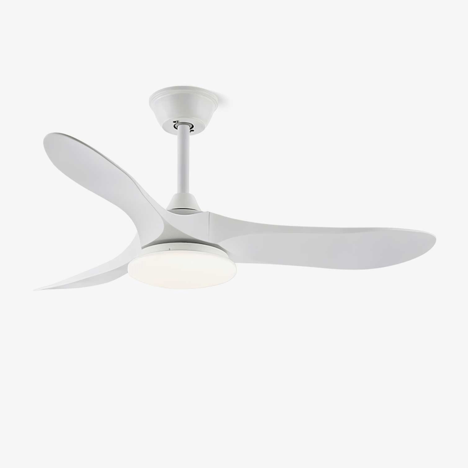 Oriken Minimalistische Deckenventilatorleuchte in Weiß
