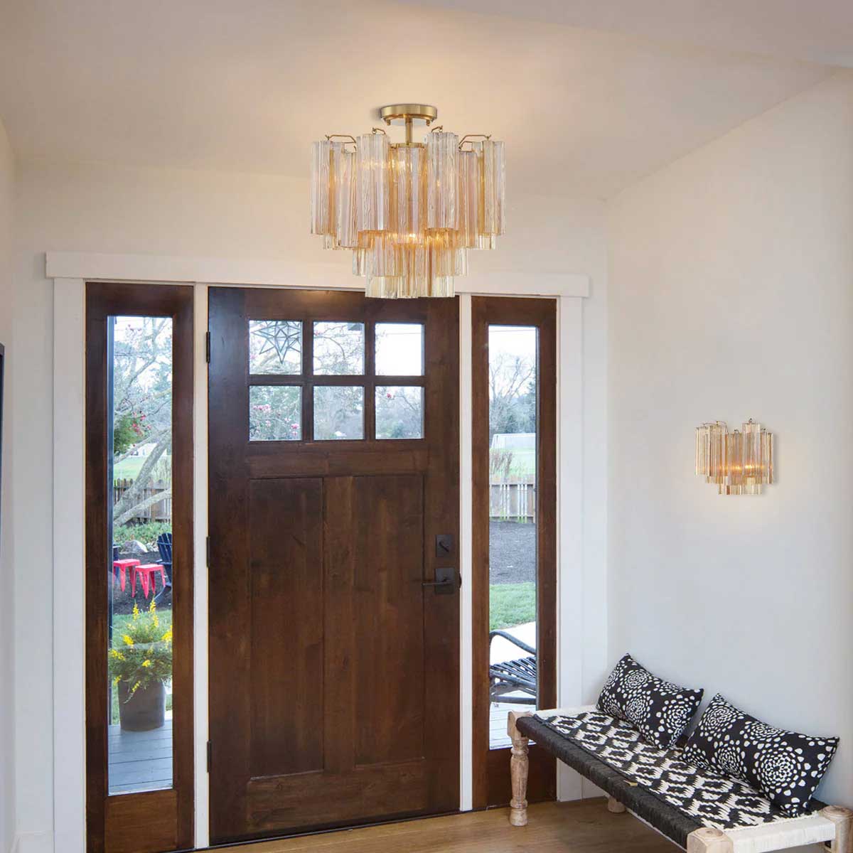 Aurora Ceiling Lamp Clear Murano Glass Tubular Handblown - Neutralighting