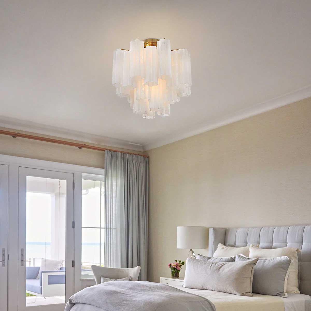 Aurora Ceiling Lamp Clear Murano Glass Tubular Handblown - Neutralighting
