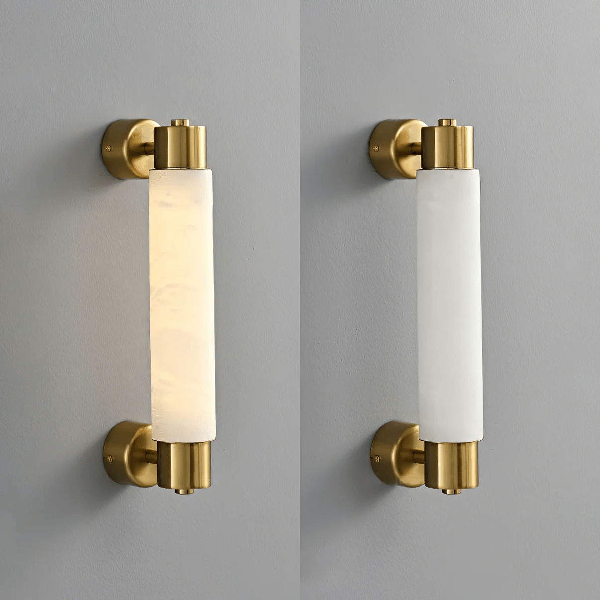 Eurthaeth Alabaster Brass Wall Light - Neutralighting