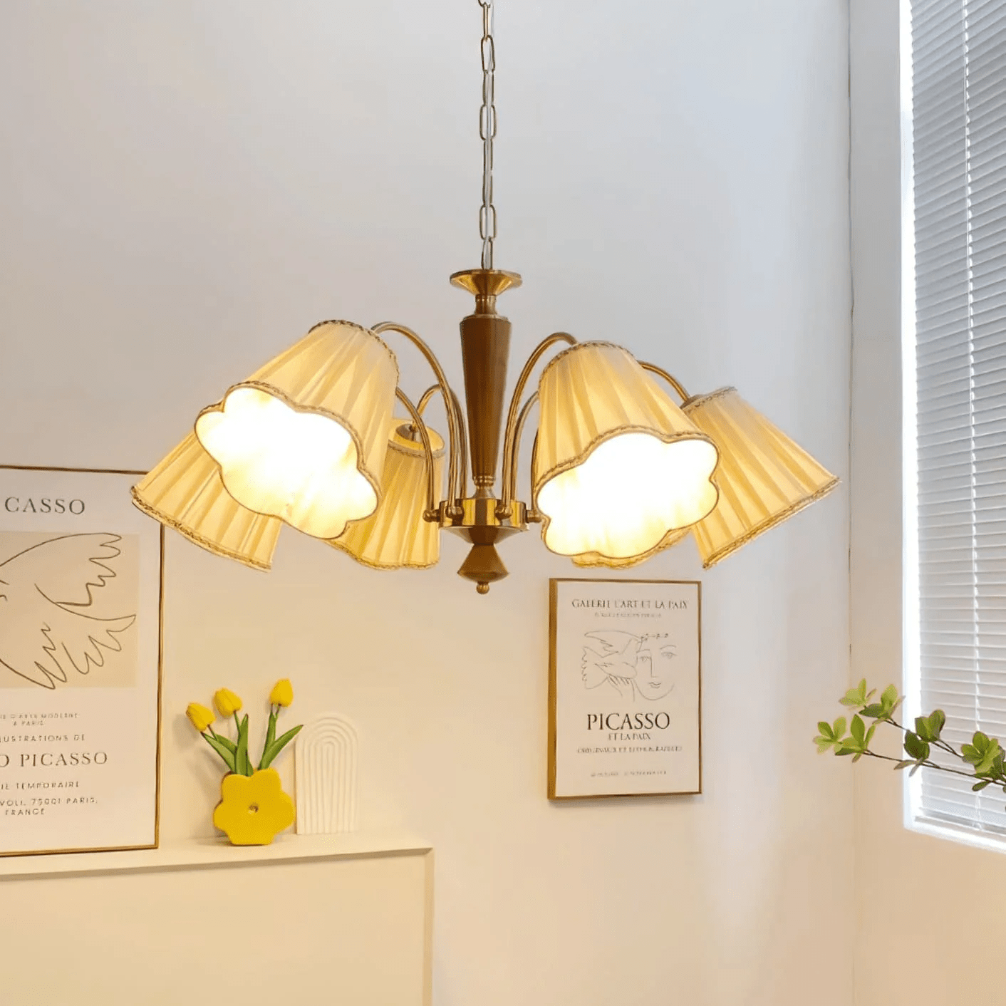 Elijh Vintage Stoff-Kronleuchter-Letslighting