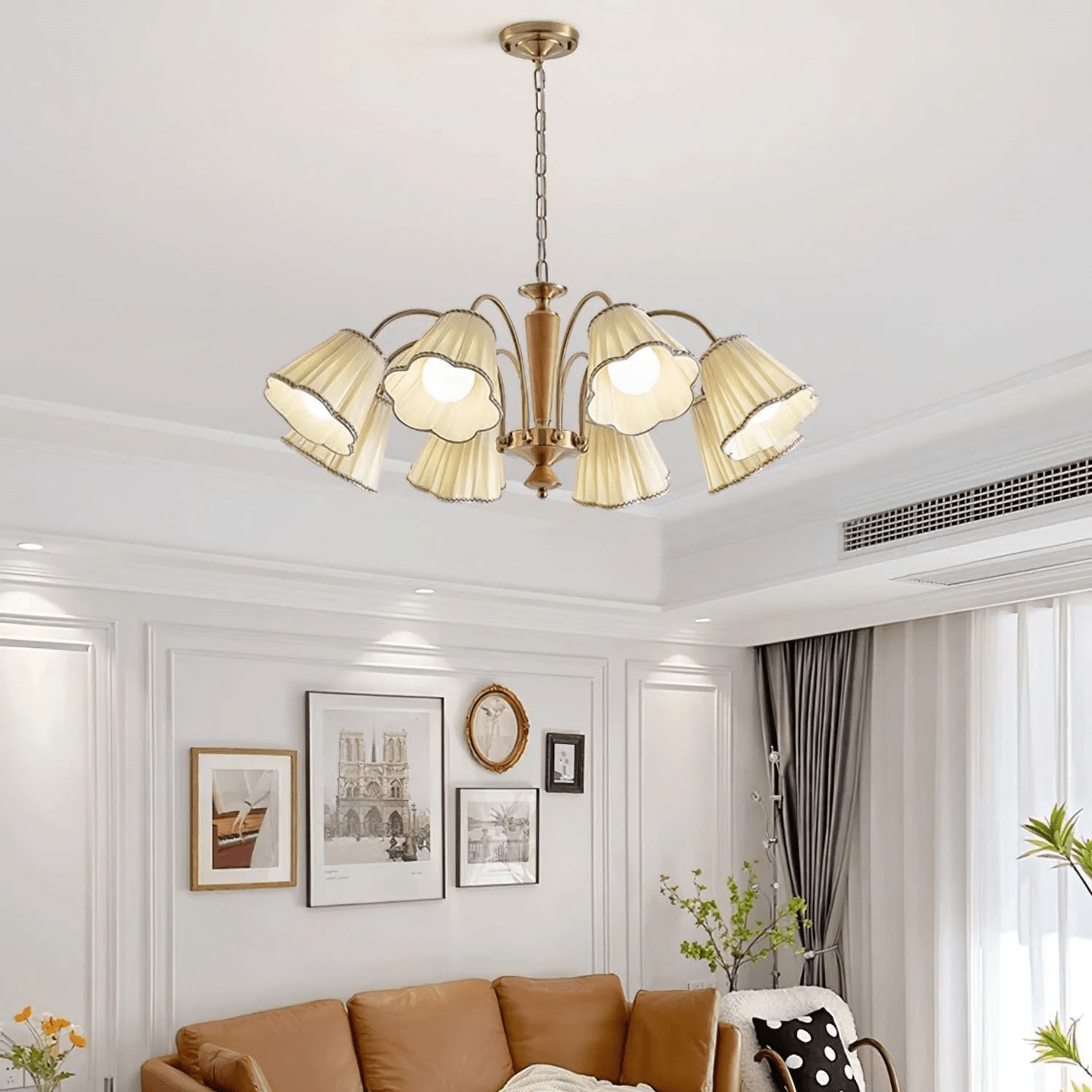 Elijh Vintage Stoff-Kronleuchter-Letslighting