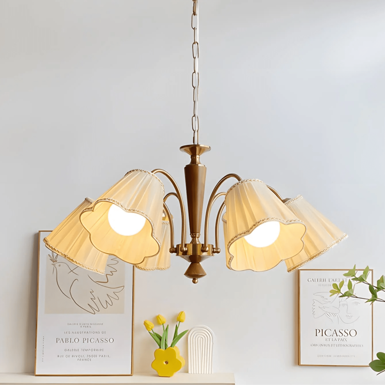 Elijh Vintage Stoff-Kronleuchter-Letslighting