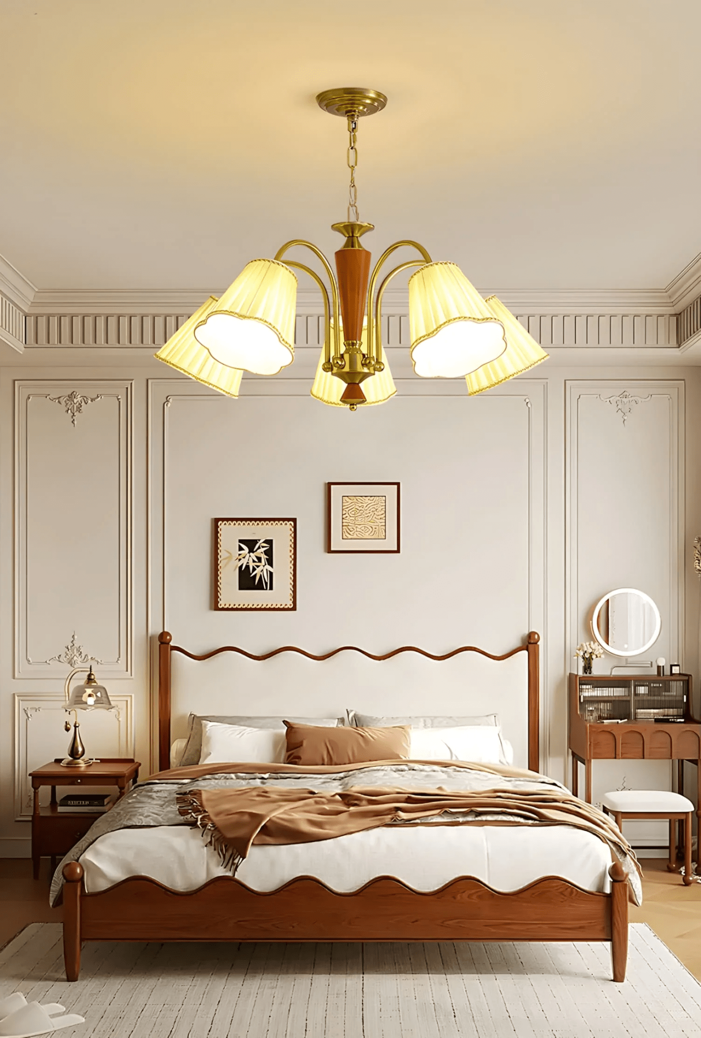 Elijh Vintage Stoff-Kronleuchter-Letslighting