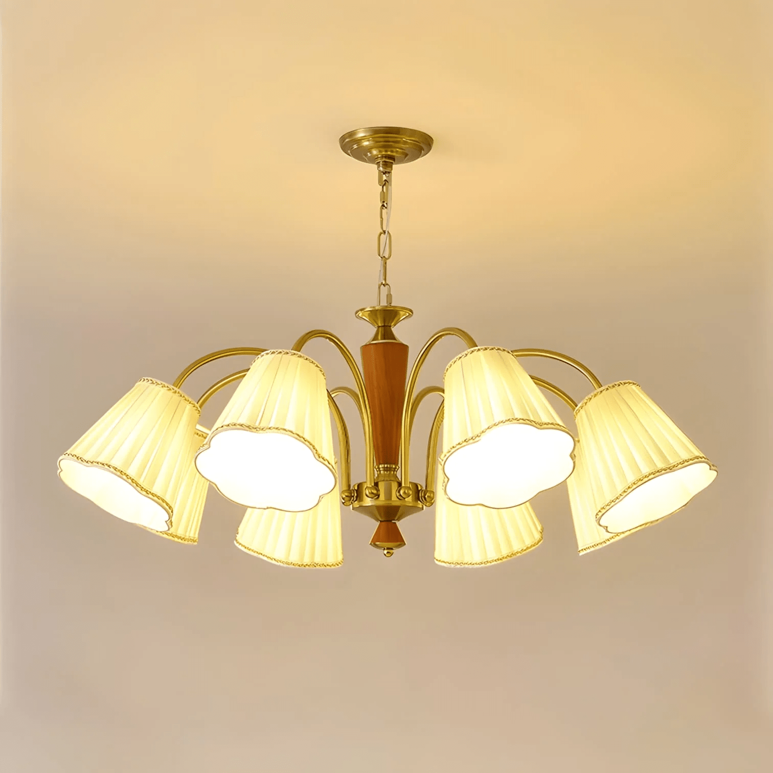 Elijh Vintage Stoff-Kronleuchter-Letslighting
