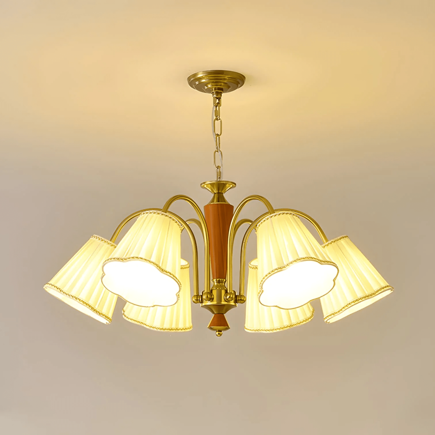 Elijh Vintage Stoff-Kronleuchter-Letslighting
