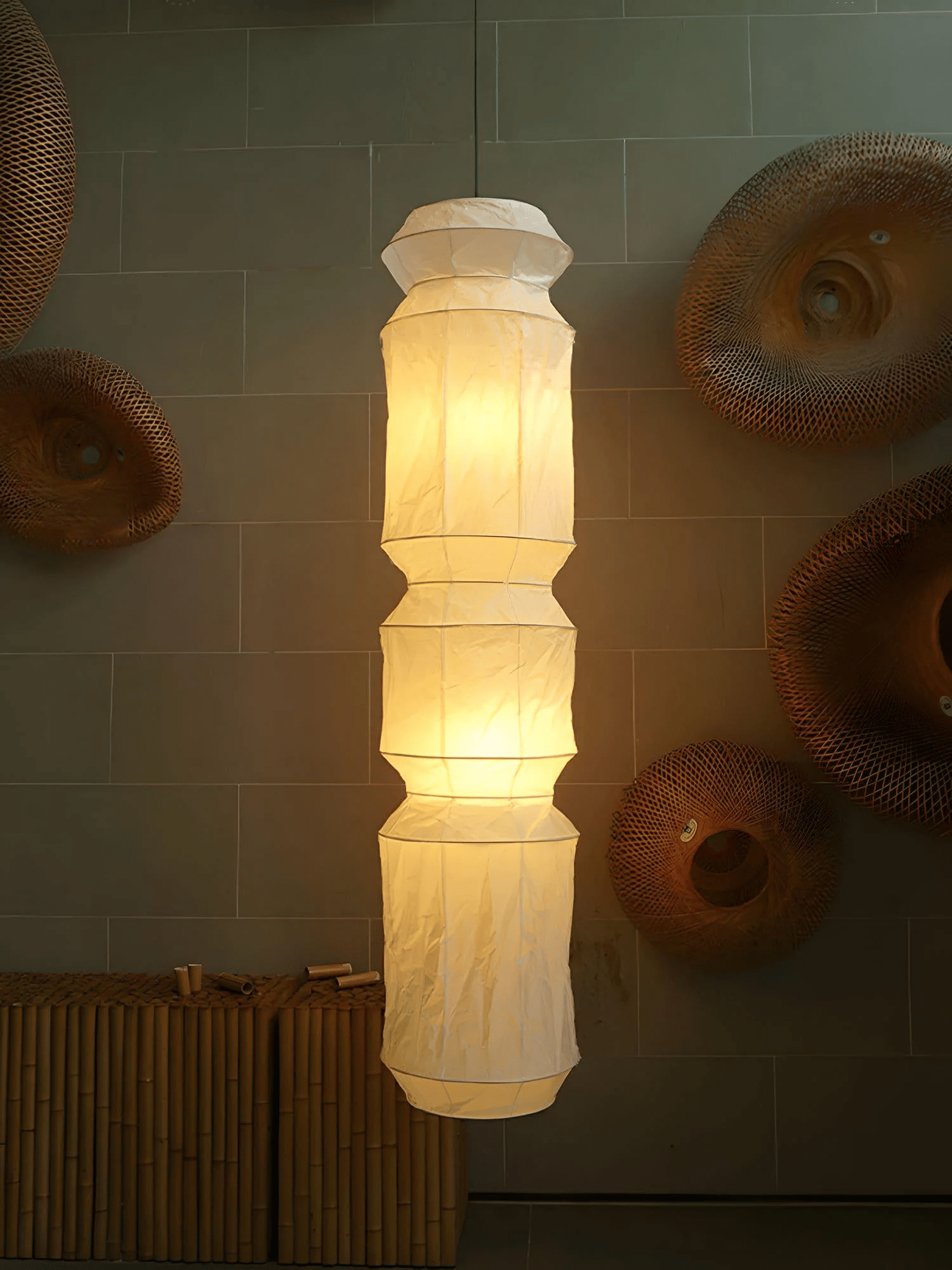 Elsie Vintage Papier Pendelleuchte-Letslighting