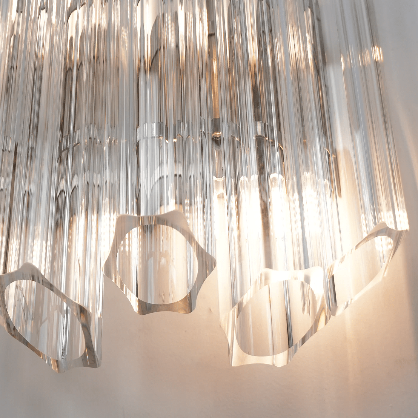 Aurora Wall Lamp Clear Murano Glass Tube Cascade - Neutralighting