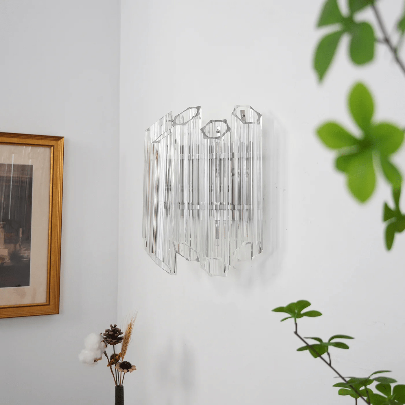 Aurora Wall Lamp Clear Murano Glass Tube Cascade - Neutralighting