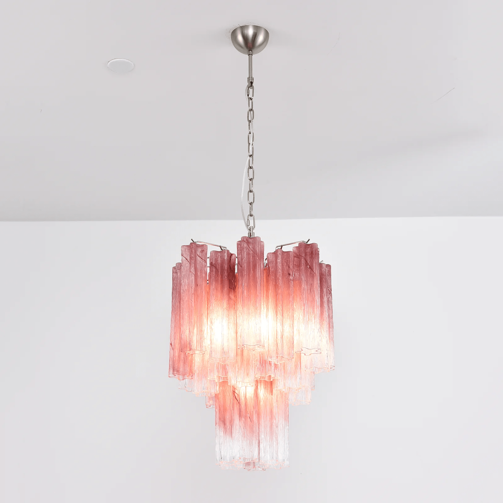 Aurora Chandelier Rose Gradient Murano Glass Tiered - Neutralighting