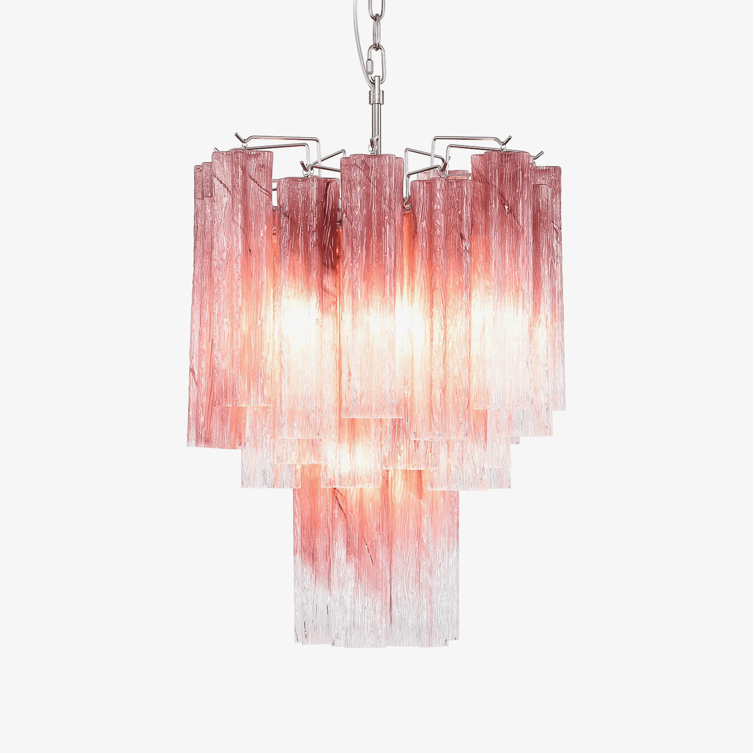 Aurora Chandelier Rose Gradient Murano Glass Tiered - Neutralighting