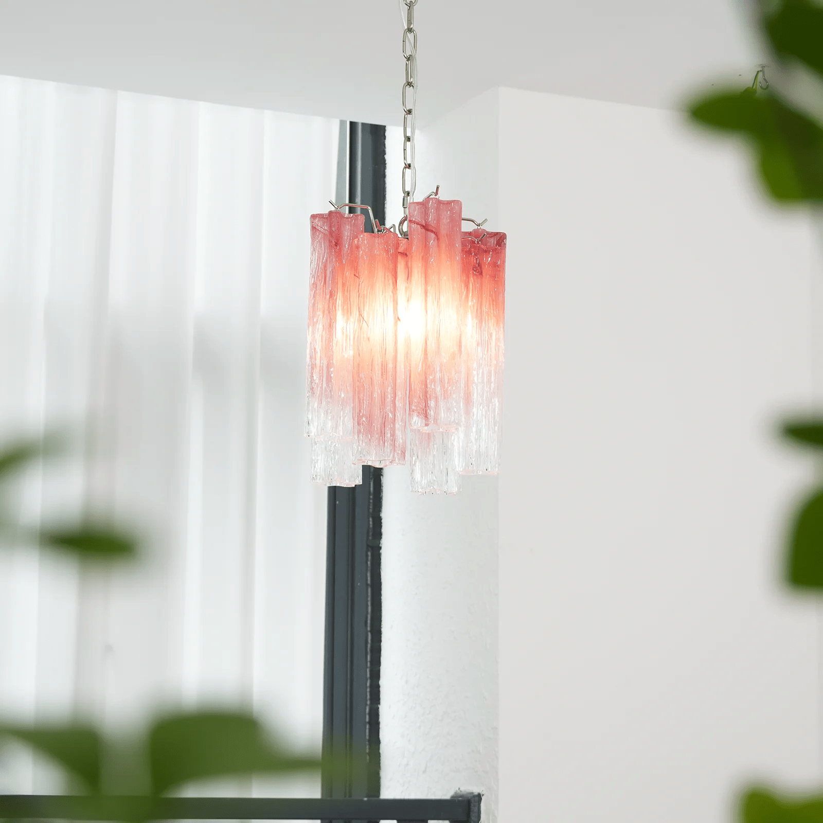 Aurora Chandelier Pink Gradient Murano Glass - Neutralighting