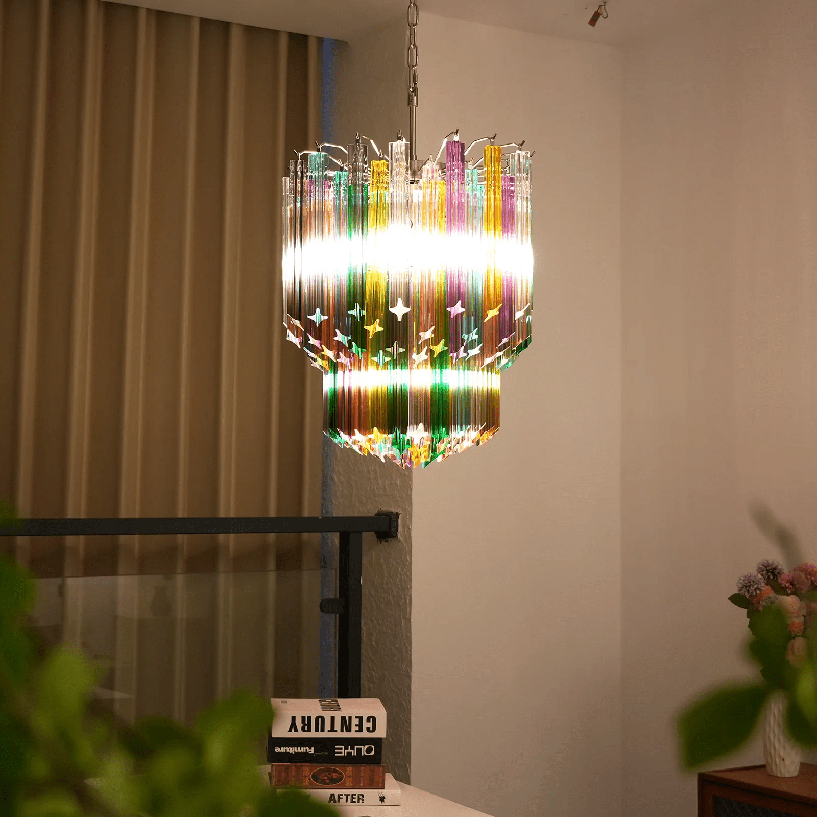Aurora Chandelier Murano Glass Colorful Prism - Neutralighting