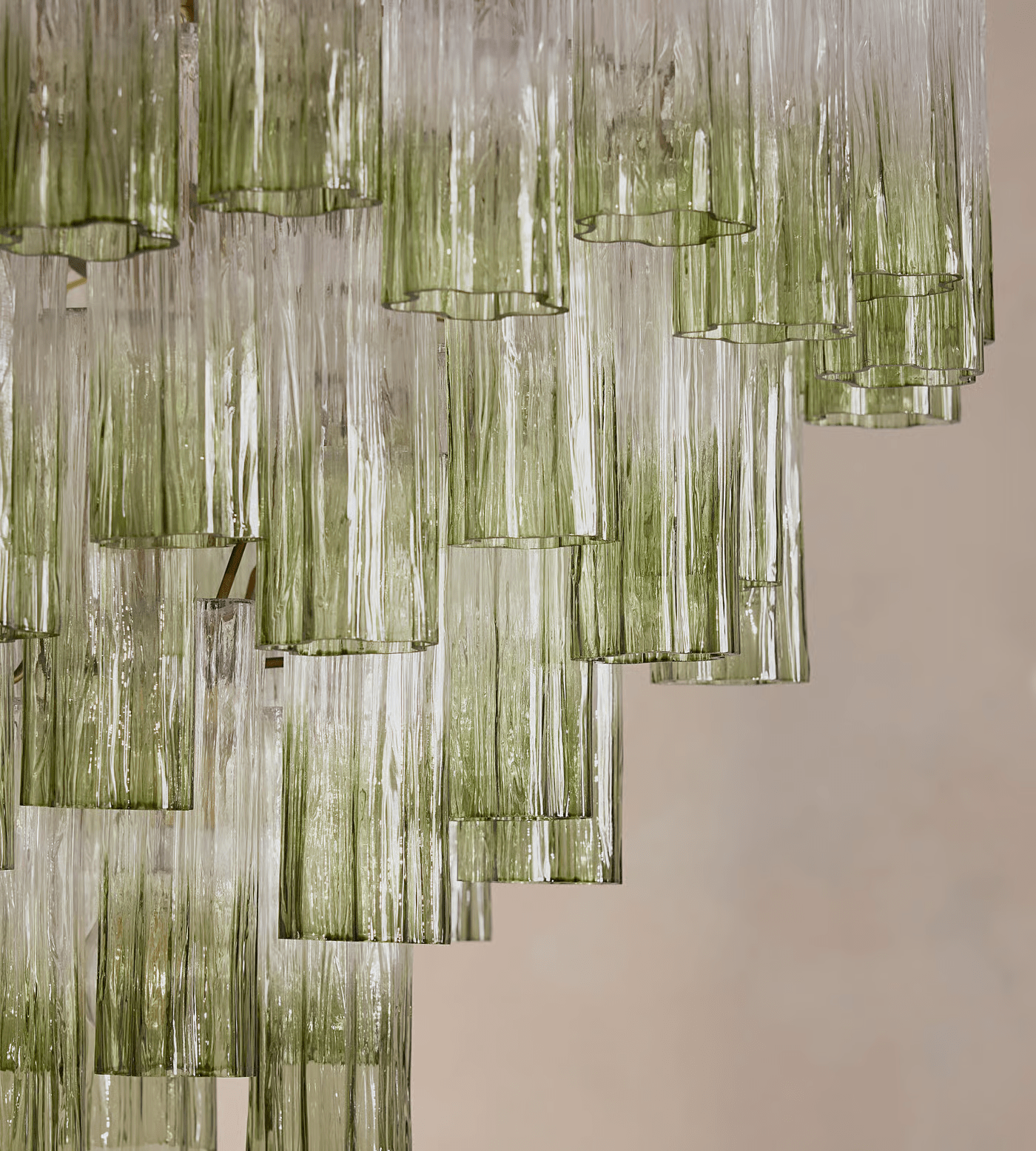 Aurora Chandelier Murano Glass Tiered Green - Neutralighting
