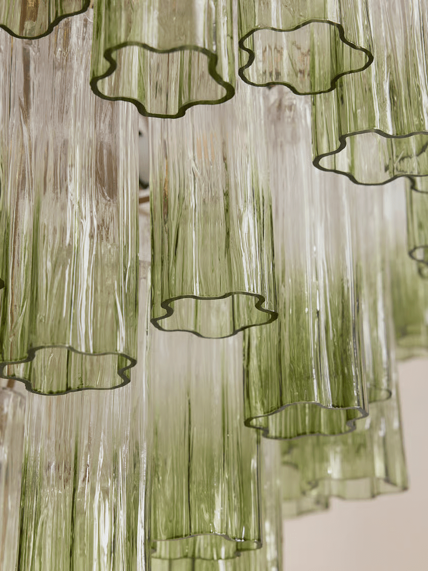 Aurora Chandelier Murano Glass Tiered Green - Neutralighting