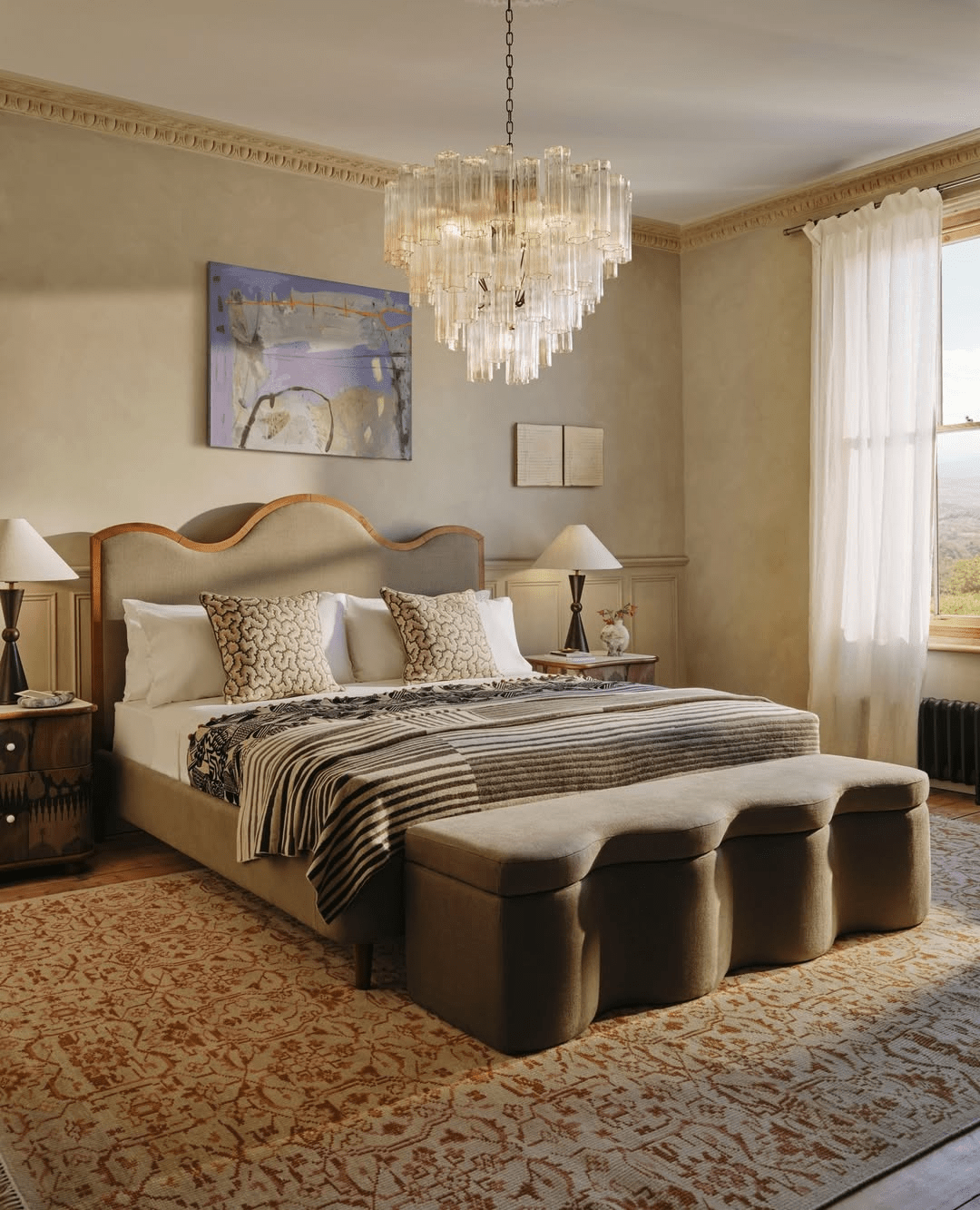 Aurora Chandelier Murano Glass Tiered Green - Neutralighting