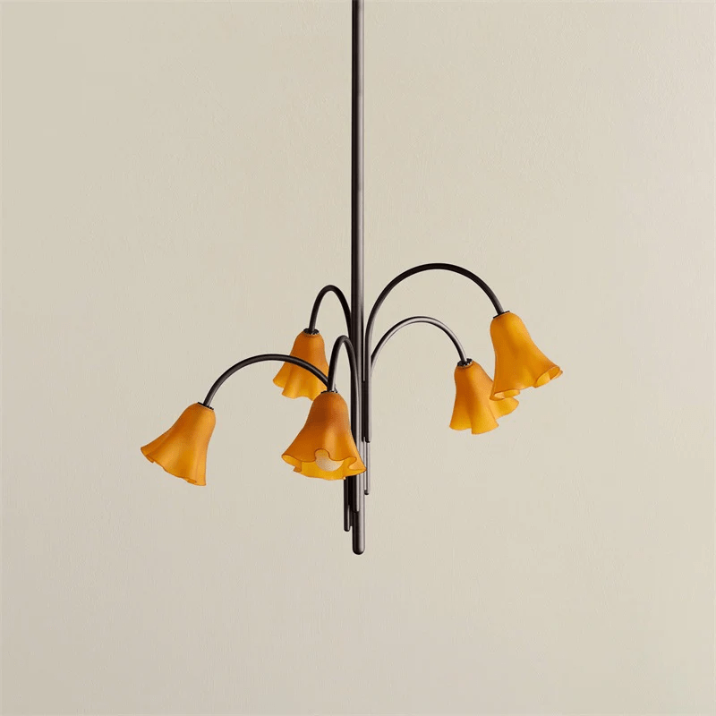 Aurora Chandelier Blossom Petal Glass Arms - Neutralighting